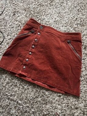 Kuhl Rust-Orange Button Front Mini Skirt